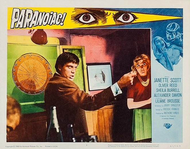 Paranoiac - Lobbykarten - Oliver Reed, Janette Scott