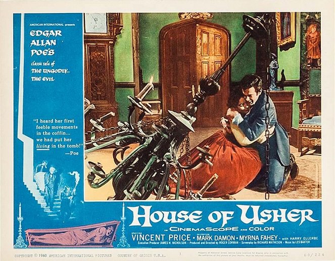 The Fall of the House of Usher - Lobby Cards - Myrna Fahey, Mark Damon