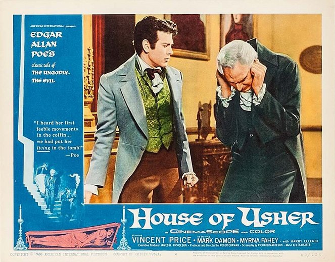 House of Usher - Lobbykaarten - Mark Damon, Vincent Price