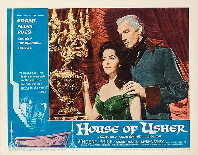 House of Usher - Lobbykaarten - Myrna Fahey, Vincent Price