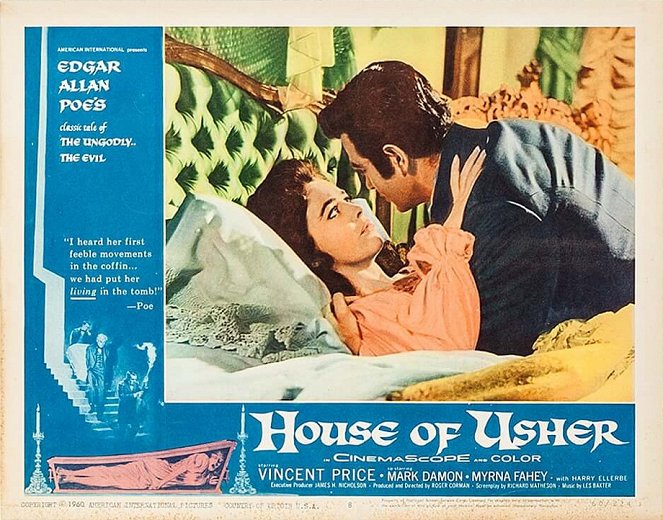 The Fall of the House of Usher - Lobby Cards - Myrna Fahey, Mark Damon