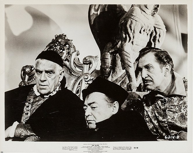the raven - Lobbykarten - Boris Karloff, Peter Lorre, Vincent Price