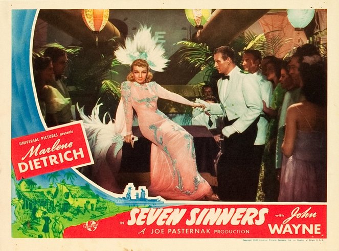 Het huis der 7 zonden - Lobbykaarten - Marlene Dietrich, John Wayne