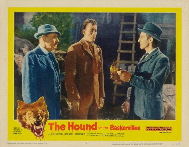 The Hound of the Baskervilles - Cartões lobby - André Morell, Christopher Lee, Peter Cushing