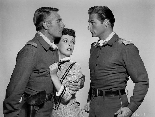 Donnernde Hufe - Werbefoto - Randolph Scott, Phyllis Kirk, Lex Barker