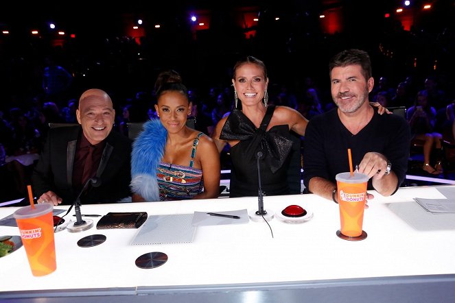 America's Got Talent - Del rodaje - Howie Mandel, Melanie Brown, Heidi Klum, Simon Cowell