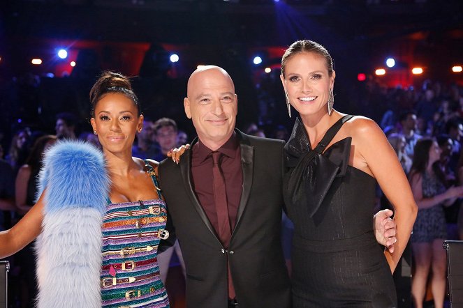 America's Got Talent - Del rodaje - Melanie Brown, Howie Mandel, Heidi Klum