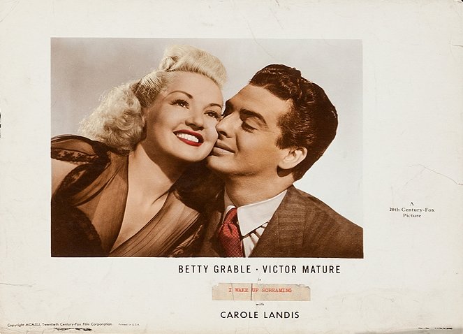 I Wake Up Screaming - Cartes de lobby - Betty Grable, Victor Mature