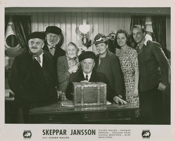 Skeppar Jansson - Lobby karty - Douglas Håge, Sigurd Wallén, Dagmar Ebbesen, Margareta Fahlén, Olof Bergström