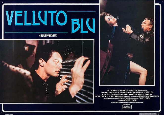 Blue Velvet - Cartes de lobby - Kyle MacLachlan, Isabella Rossellini, Dennis Hopper