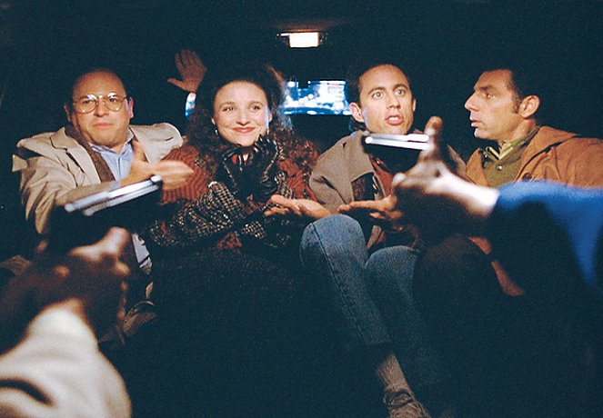 Seinfeld - Season 3 - The Limo - Photos - Jason Alexander, Julia Louis-Dreyfus, Jerry Seinfeld, Michael Richards