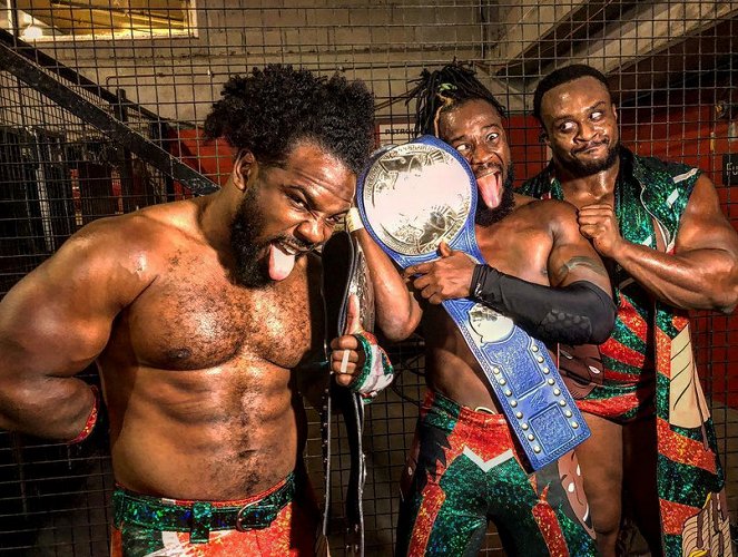 WWE Super Show-Down - Forgatási fotók - Austin Watson, Kofi Sarkodie-Mensah, Ettore Ewen