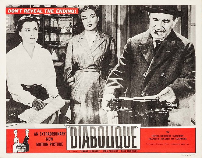 Les Diaboliques - Cartes de lobby - Véra Clouzot, Simone Signoret, Charles Vanel