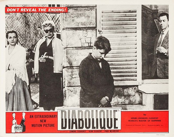 Les Diaboliques - Lobby Cards - Yves-Marie Maurin, Simone Signoret, Véra Clouzot, Paul Meurisse