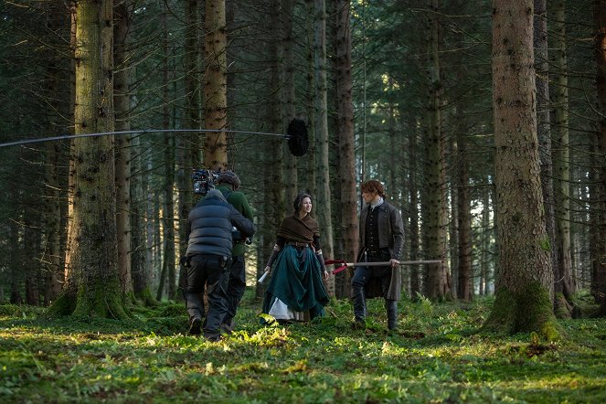 Outlander - Die Highland-Saga - Geteiltes Land - Dreharbeiten - Caitríona Balfe, Sam Heughan
