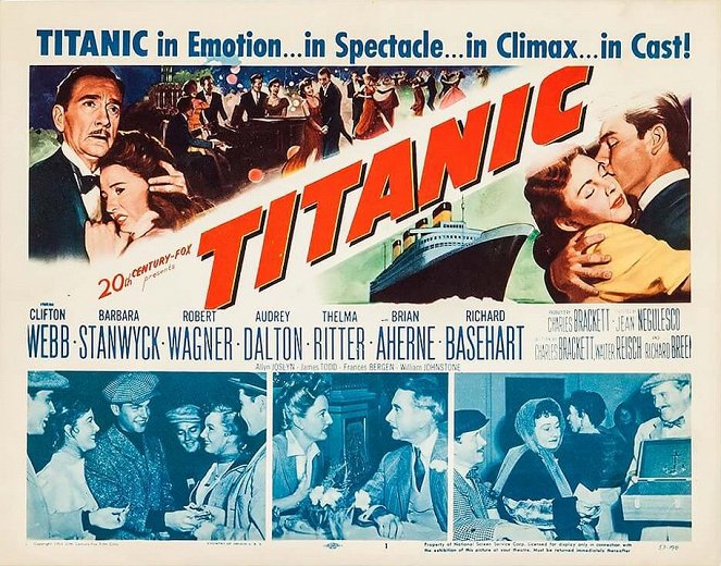 Titanic - Lobby karty - Clifton Webb, Barbara Stanwyck