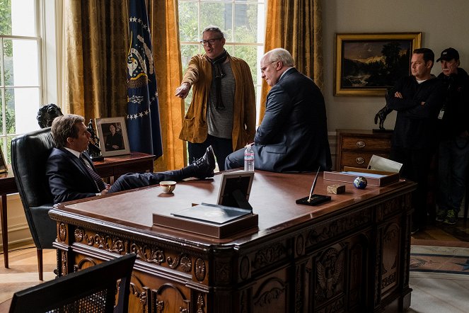Viceprezident - Z nakrúcania - Sam Rockwell, Adam McKay, Christian Bale