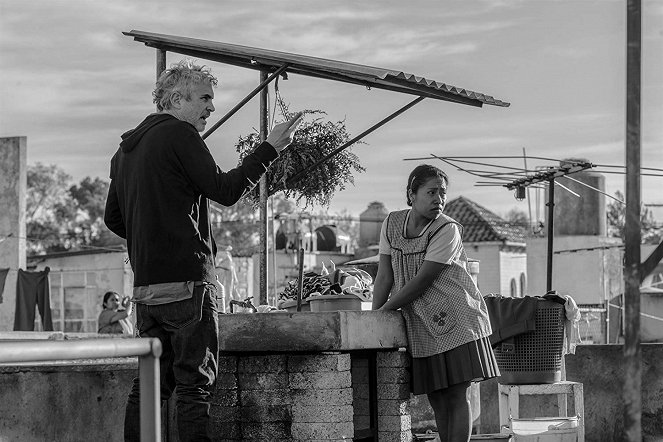 Roma - Forgatási fotók - Alfonso Cuarón, Yalitza Aparicio