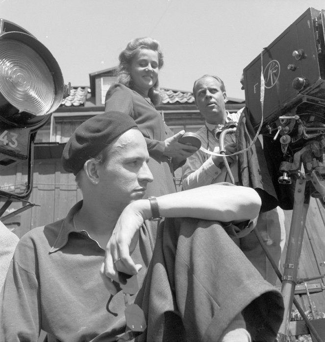 Kris - Van de set - Ingmar Bergman, Inga Landgré, Gösta Roosling