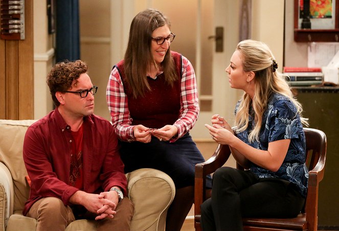 The Big Bang Theory - Das Dankeskarten-Mysterium - Filmfotos - Johnny Galecki, Mayim Bialik, Kaley Cuoco