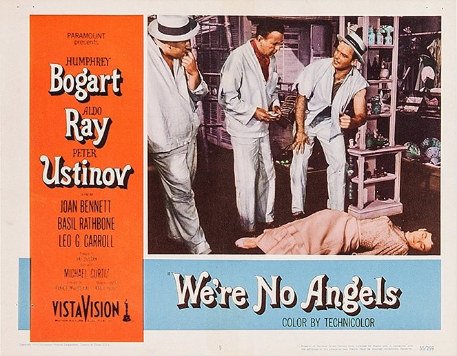 We're No Angels - Lobby Cards - Peter Ustinov, Humphrey Bogart, Aldo Ray, Gloria Talbott