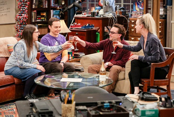 The Big Bang Theory - Die Paintball-Partnerkrisen - Filmfotos - Mayim Bialik, Jim Parsons, Johnny Galecki, Kaley Cuoco