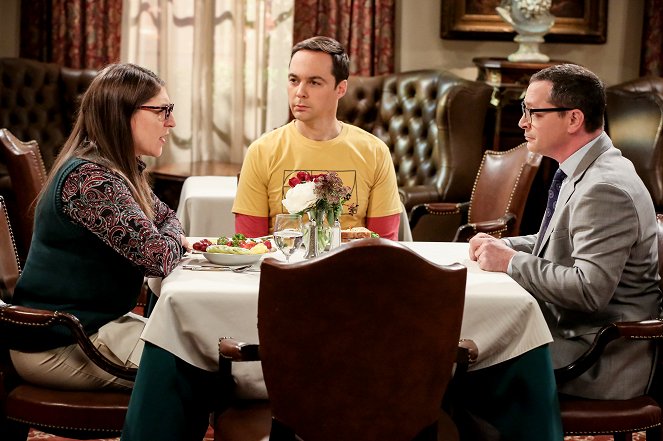 The Big Bang Theory - Die Paintball-Partnerkrisen - Filmfotos - Mayim Bialik, Jim Parsons, Joshua Malina