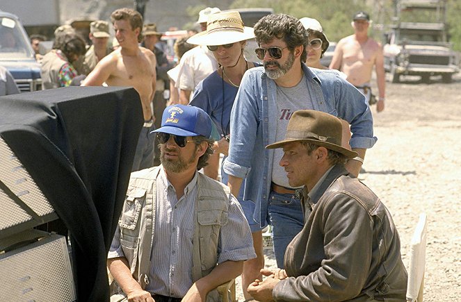 Indiana Jones és az utolsó kereszteslovag - Forgatási fotók - Steven Spielberg, George Lucas, Harrison Ford