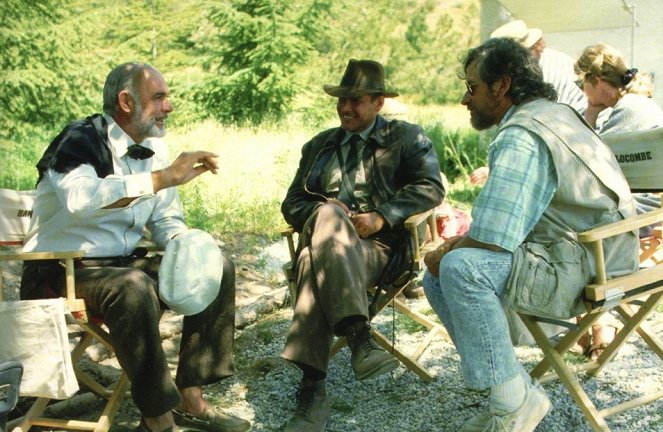 Indiana Jones et la Dernière Croisade - Tournage - Sean Connery, Harrison Ford, Steven Spielberg