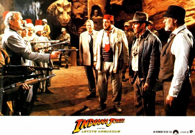Indiana Jones e a Grande Cruzada - Cartões lobby - Julian Glover, Alison Doody, Denholm Elliott, John Rhys-Davies, Harrison Ford, Sean Connery