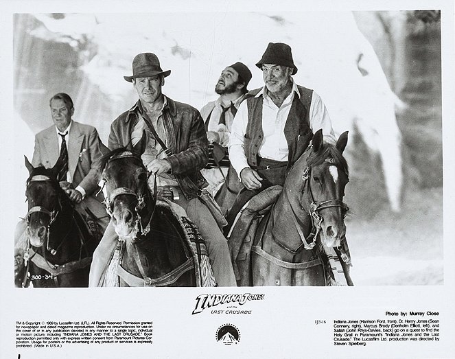 Indiana Jones a Poslední křížová výprava - Fotosky - Denholm Elliott, Harrison Ford, John Rhys-Davies, Sean Connery