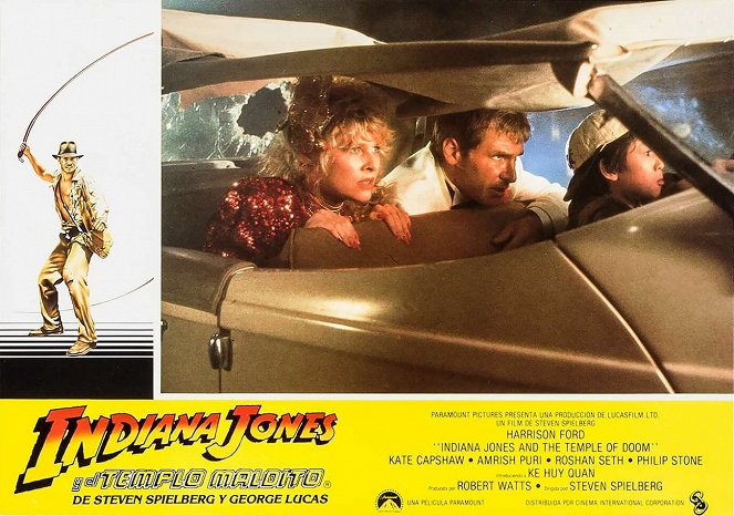 Indiana Jones und der Tempel des Todes - Lobbykarten - Kate Capshaw, Harrison Ford, Ke Huy Quan