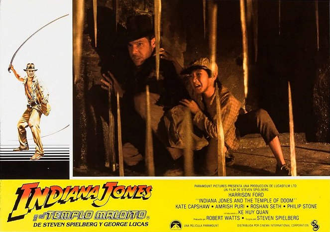 Indiana Jones et le Temple maudit - Cartes de lobby - Harrison Ford, Ke Huy Quan