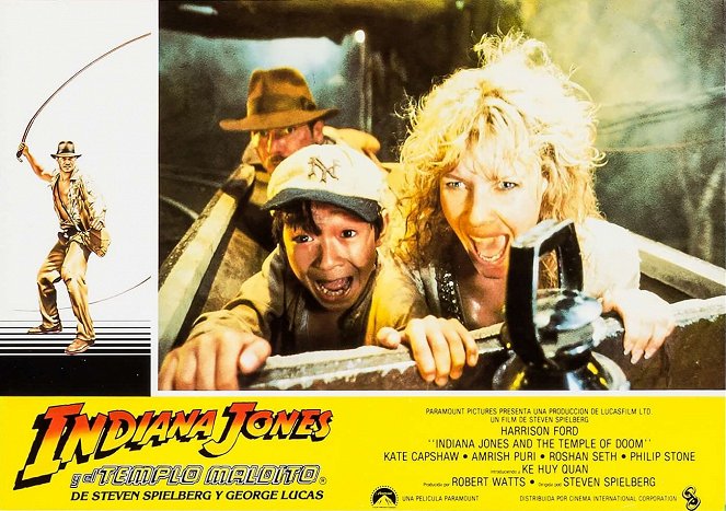 Indiana Jones und der Tempel des Todes - Lobbykarten - Harrison Ford, Ke Huy Quan, Kate Capshaw