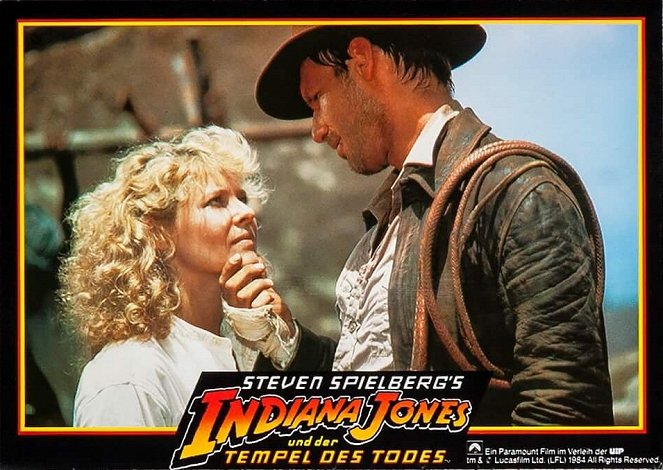 Indiana Jones et le Temple maudit - Cartes de lobby - Kate Capshaw, Harrison Ford