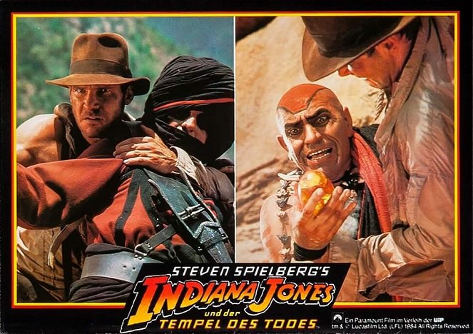 Indiana Jones et le Temple maudit - Cartes de lobby - Harrison Ford, Amrish Puri