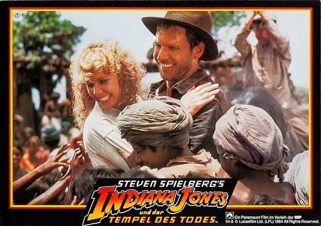 Indiana Jones et le Temple maudit - Cartes de lobby - Kate Capshaw, Harrison Ford
