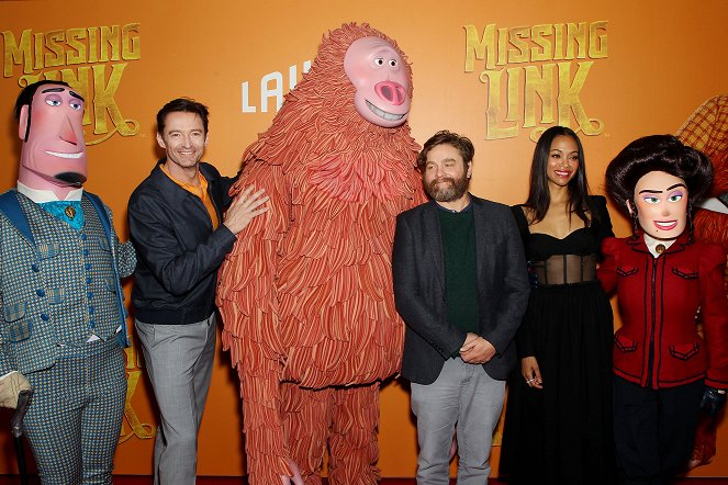 Missing Link - Events - New York Premiere of LAIKA Studios’ "MISSING LINK" Presented by Annapurna Pictures at the Regal Cinemas Battery Park 11 on April 07, 2019 - Hugh Jackman, Zach Galifianakis, Zoe Saldana