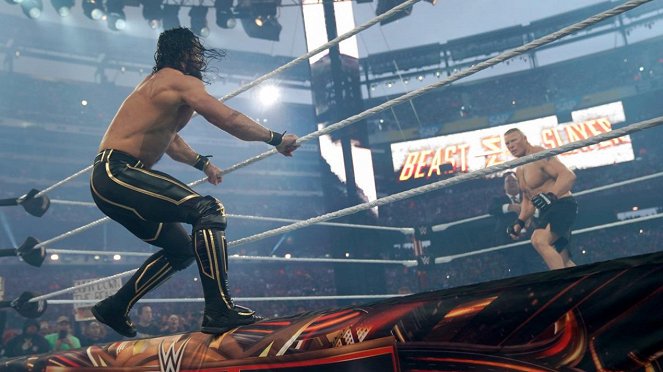 WrestleMania 35 - Photos - Colby Lopez, Brock Lesnar