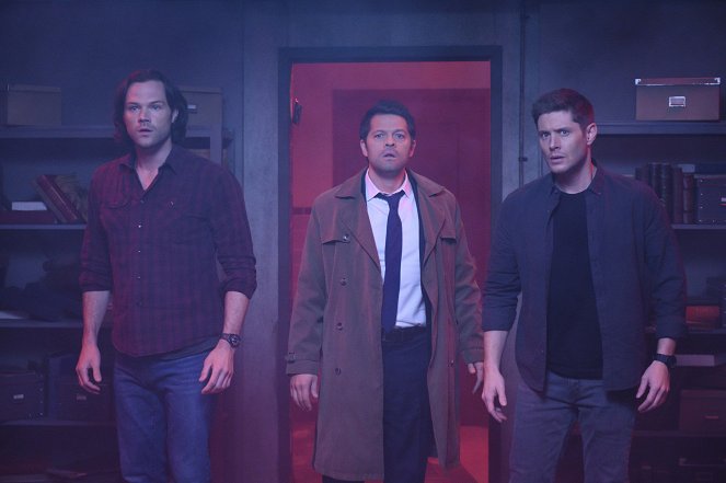 Supernatural - Jack in der Kiste - Filmfotos - Jared Padalecki, Misha Collins, Jensen Ackles