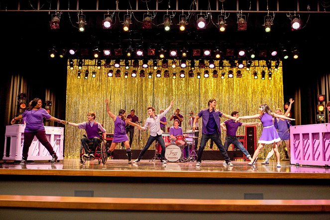 Glee - Season 3 - Das Purple-Piano Project - Filmfotos - Amber Riley, Kevin McHale, Chris Colfer, Harry Shum Jr., Lea Michele