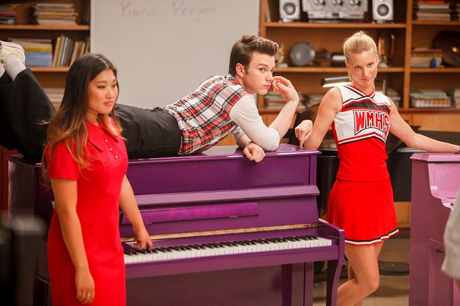 Glee - The Purple Piano Project - Photos - Jenna Ushkowitz, Chris Colfer, Heather Morris