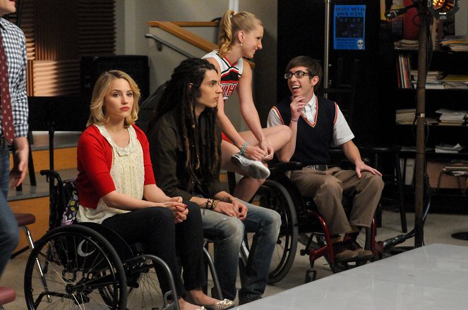 Glee - Glee-rączka sobotniej nocy - Z filmu - Dianna Agron, Samuel Larsen, Heather Morris, Kevin McHale