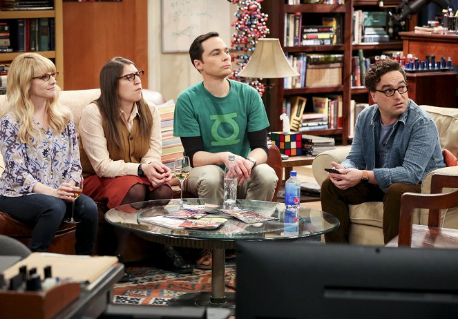 The Big Bang Theory - The Decision Reverberation - Van film - Melissa Rauch, Mayim Bialik, Jim Parsons, Johnny Galecki