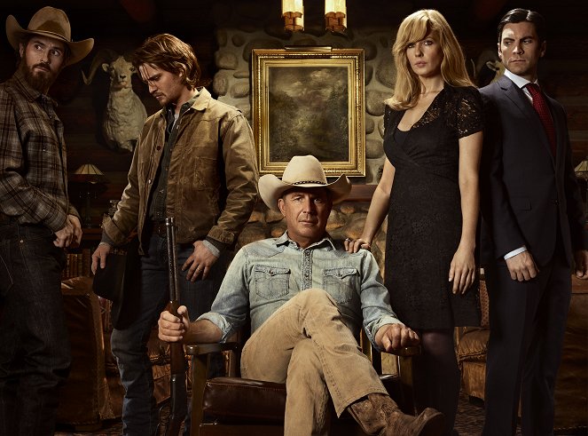 Yellowstone - Season 2 - Promokuvat - Dave Annable, Luke Grimes, Kevin Costner, Kelly Reilly, Wes Bentley