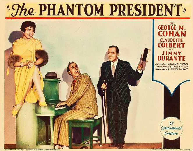 The Phantom President - Lobbykarten - Claudette Colbert, Jimmy Durante, George M. Cohan