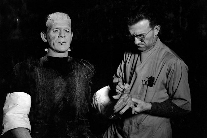 Bride of Frankenstein - Van de set - Boris Karloff