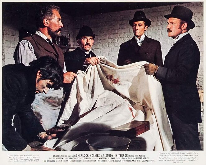 Sherlock Holmes contre Jack l'Eventreur - Cartes de lobby - Anthony Quayle, Frank Finlay, John Neville, Donald Houston