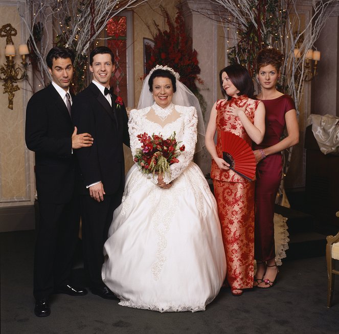 Will & Grace - Season 1 - Hyljeksintäni kohde - Promokuvat - Eric McCormack, Sean Hayes, Shelley Morrison, Megan Mullally, Debra Messing