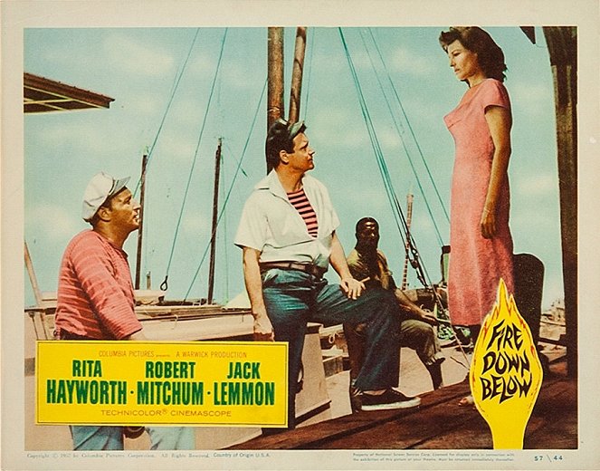 Fogo nos Trópicos - Cartões lobby - Robert Mitchum, Jack Lemmon, Edric Connor, Rita Hayworth